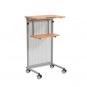 Rednerpult, höhenverstellbar 111-133 cm, 60x45 cm, fahrbar, 